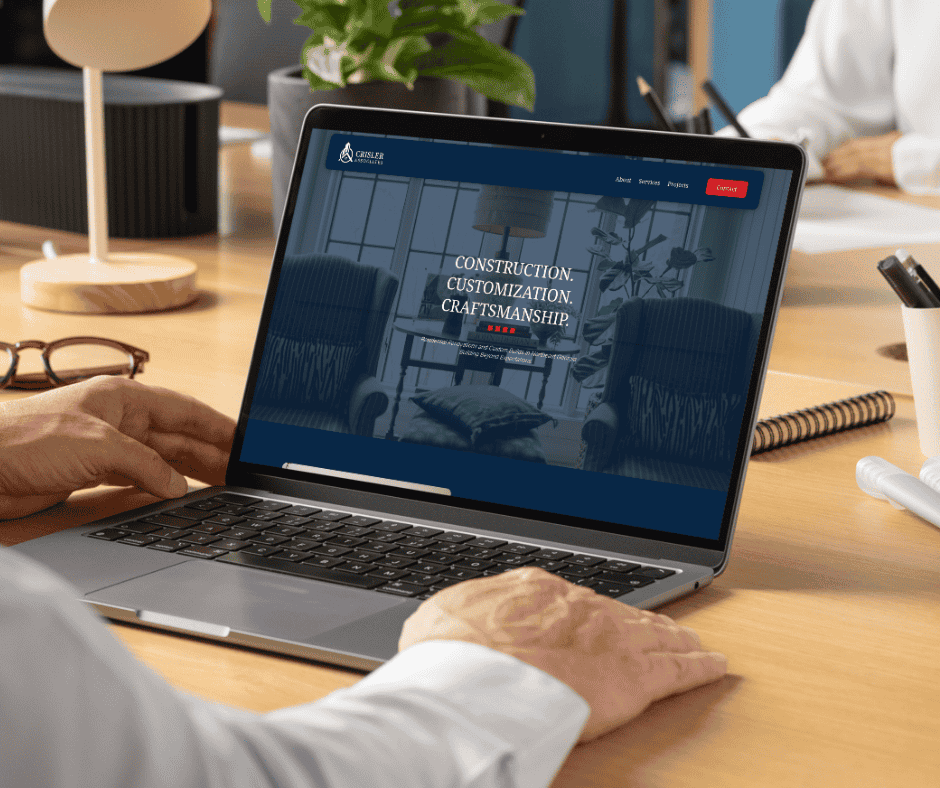 website design mockup on a laptop